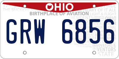 OH license plate GRW6856