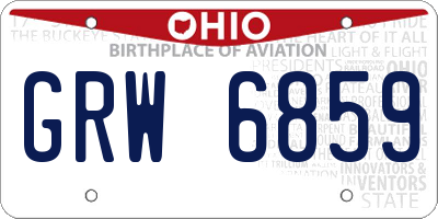 OH license plate GRW6859