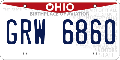 OH license plate GRW6860