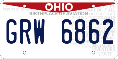 OH license plate GRW6862