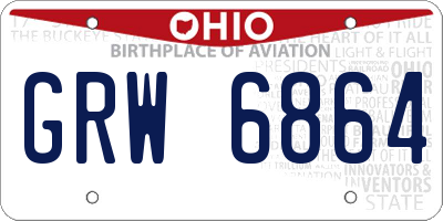OH license plate GRW6864