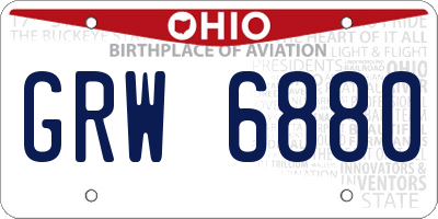 OH license plate GRW6880
