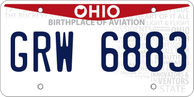 OH license plate GRW6883