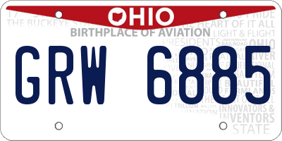 OH license plate GRW6885