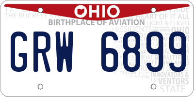 OH license plate GRW6899