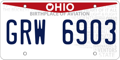 OH license plate GRW6903