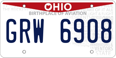 OH license plate GRW6908