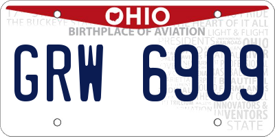 OH license plate GRW6909