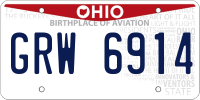 OH license plate GRW6914
