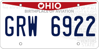 OH license plate GRW6922