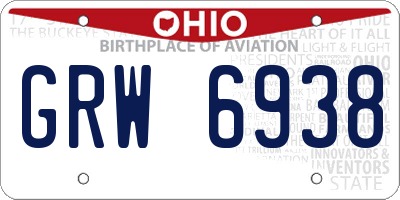 OH license plate GRW6938
