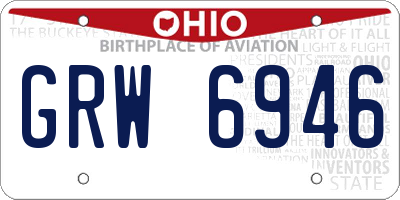 OH license plate GRW6946