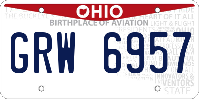 OH license plate GRW6957