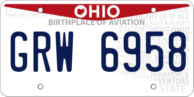 OH license plate GRW6958