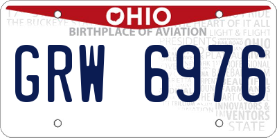 OH license plate GRW6976