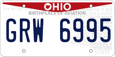 OH license plate GRW6995