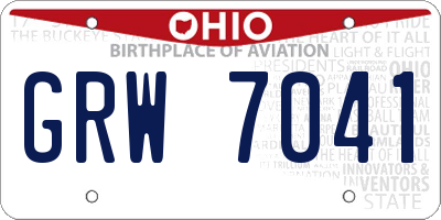 OH license plate GRW7041