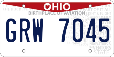 OH license plate GRW7045