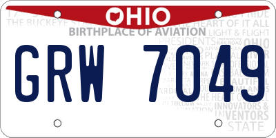 OH license plate GRW7049