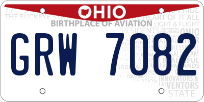 OH license plate GRW7082