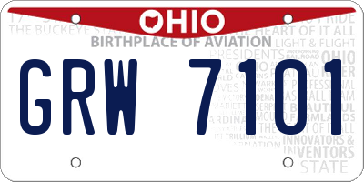 OH license plate GRW7101