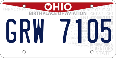 OH license plate GRW7105