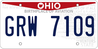 OH license plate GRW7109