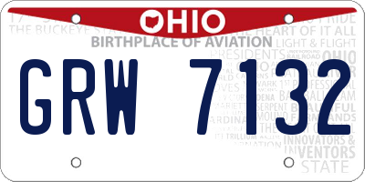OH license plate GRW7132
