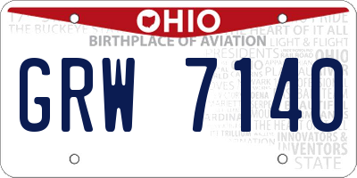 OH license plate GRW7140