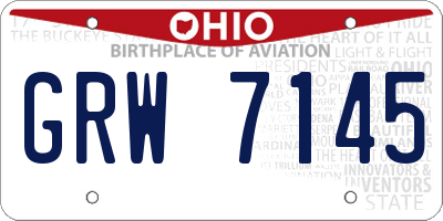 OH license plate GRW7145