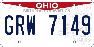 OH license plate GRW7149