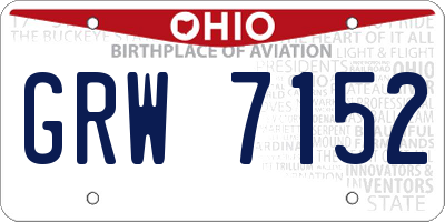 OH license plate GRW7152