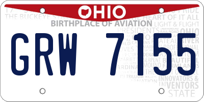 OH license plate GRW7155