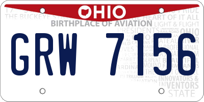OH license plate GRW7156