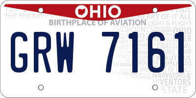 OH license plate GRW7161