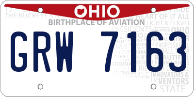 OH license plate GRW7163