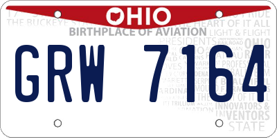 OH license plate GRW7164