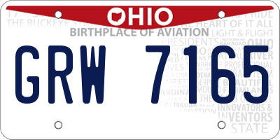 OH license plate GRW7165
