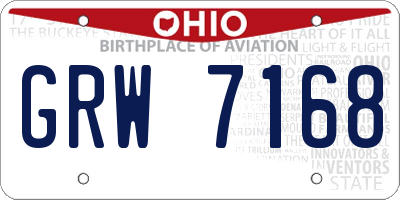 OH license plate GRW7168