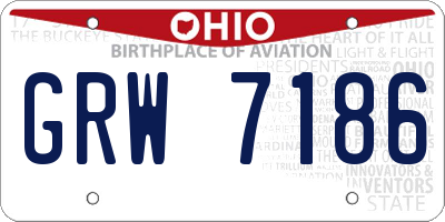 OH license plate GRW7186