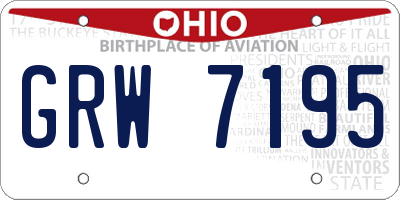 OH license plate GRW7195