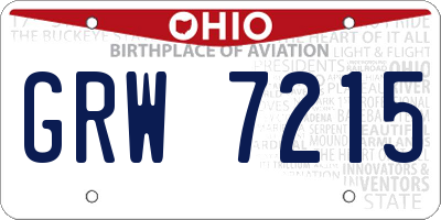 OH license plate GRW7215