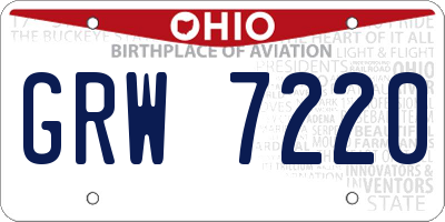 OH license plate GRW7220
