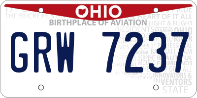 OH license plate GRW7237