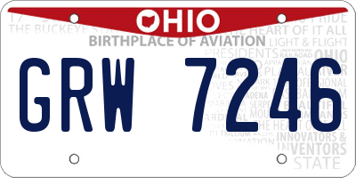 OH license plate GRW7246