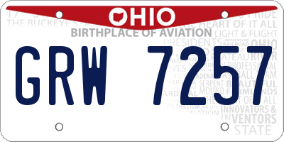 OH license plate GRW7257