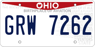 OH license plate GRW7262