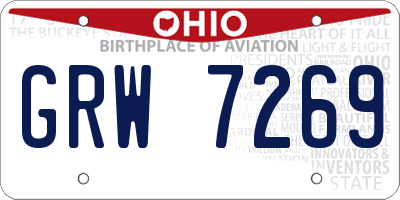 OH license plate GRW7269