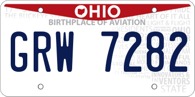 OH license plate GRW7282