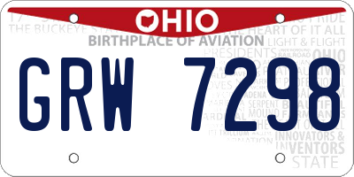 OH license plate GRW7298